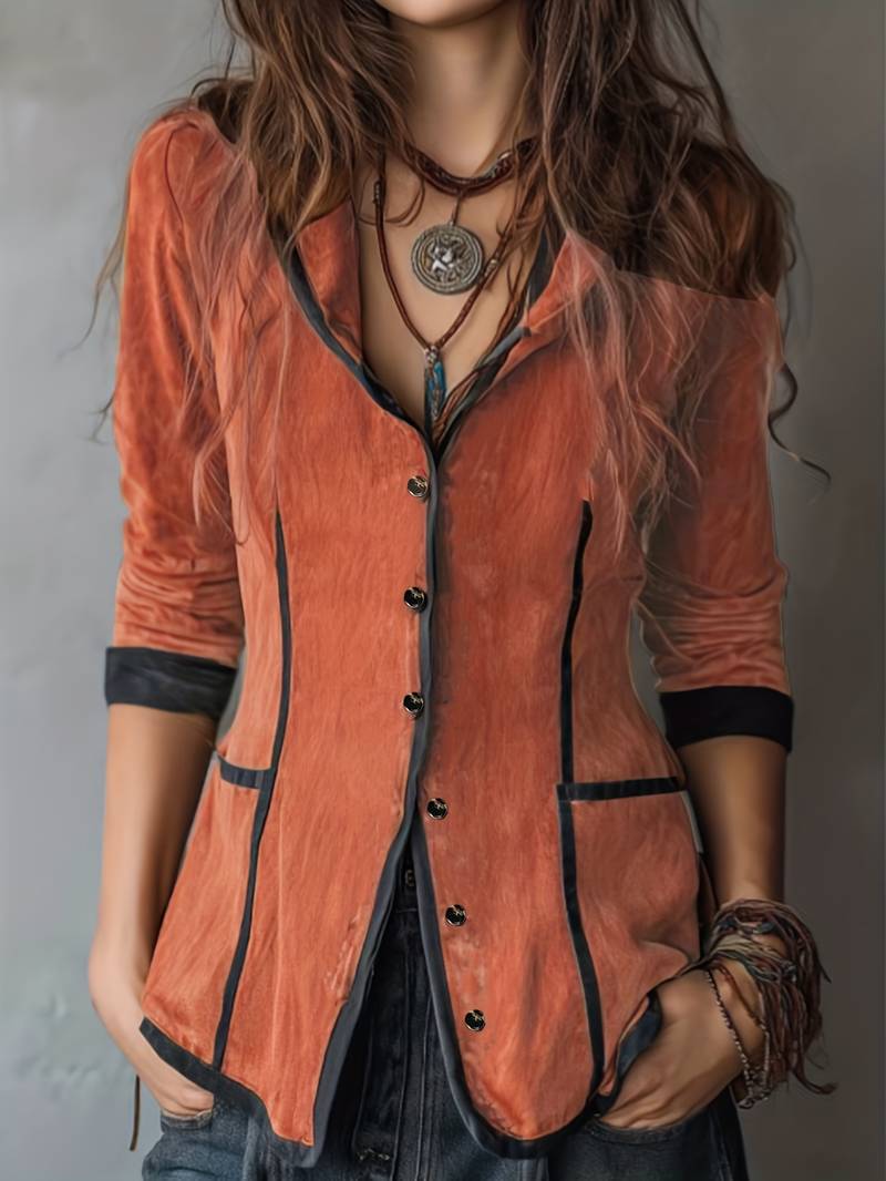 Claire- Vintage Hooded Jacket With Long Sleeve