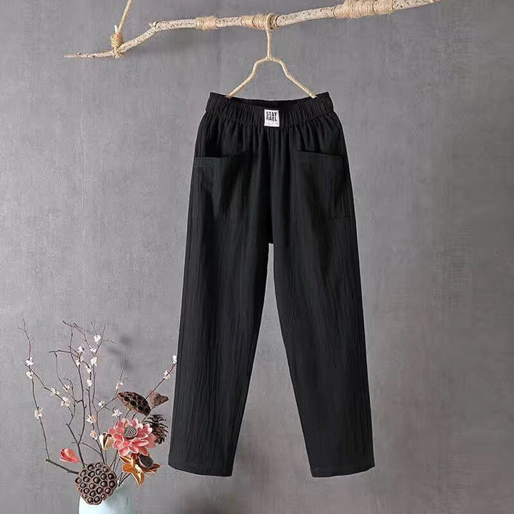Celena - Casual Linen Blend Trousers