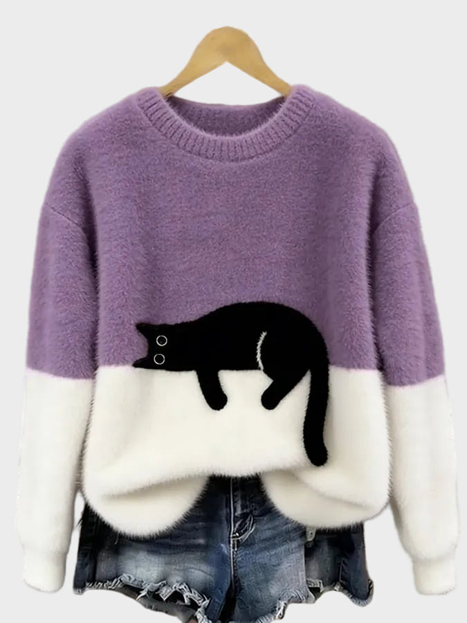 Camille | Cozy Cat Knit Sweater