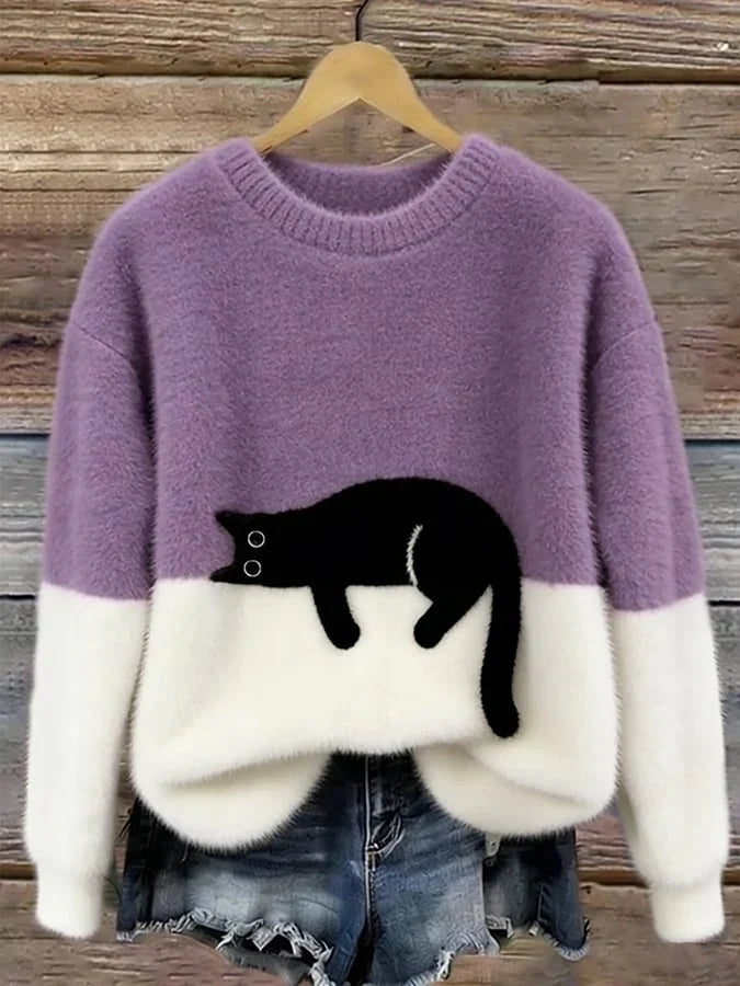 Camille | Cozy Cat Knit Sweater
