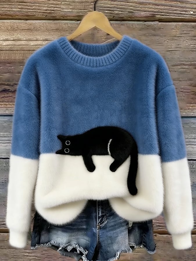 Camille | Cozy Cat Knit Sweater