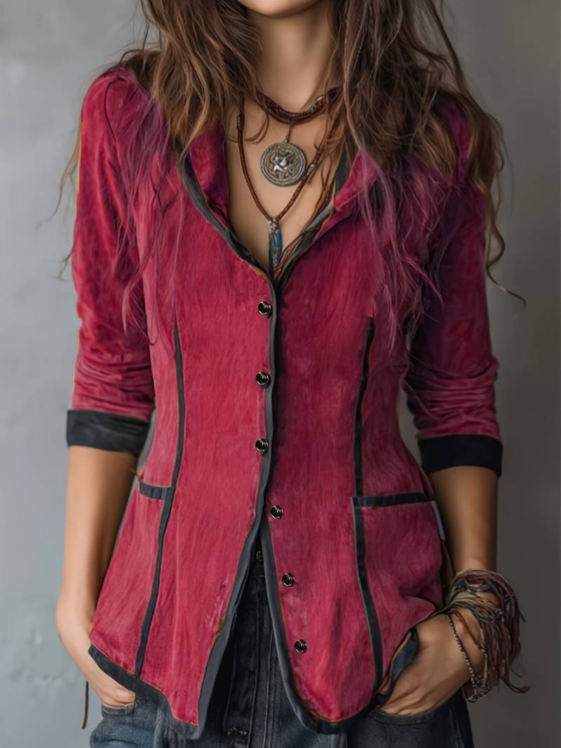 Claire- Vintage Hooded Jacket With Long Sleeve