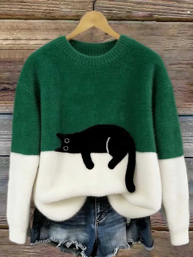Camille | Cozy Cat Knit Sweater