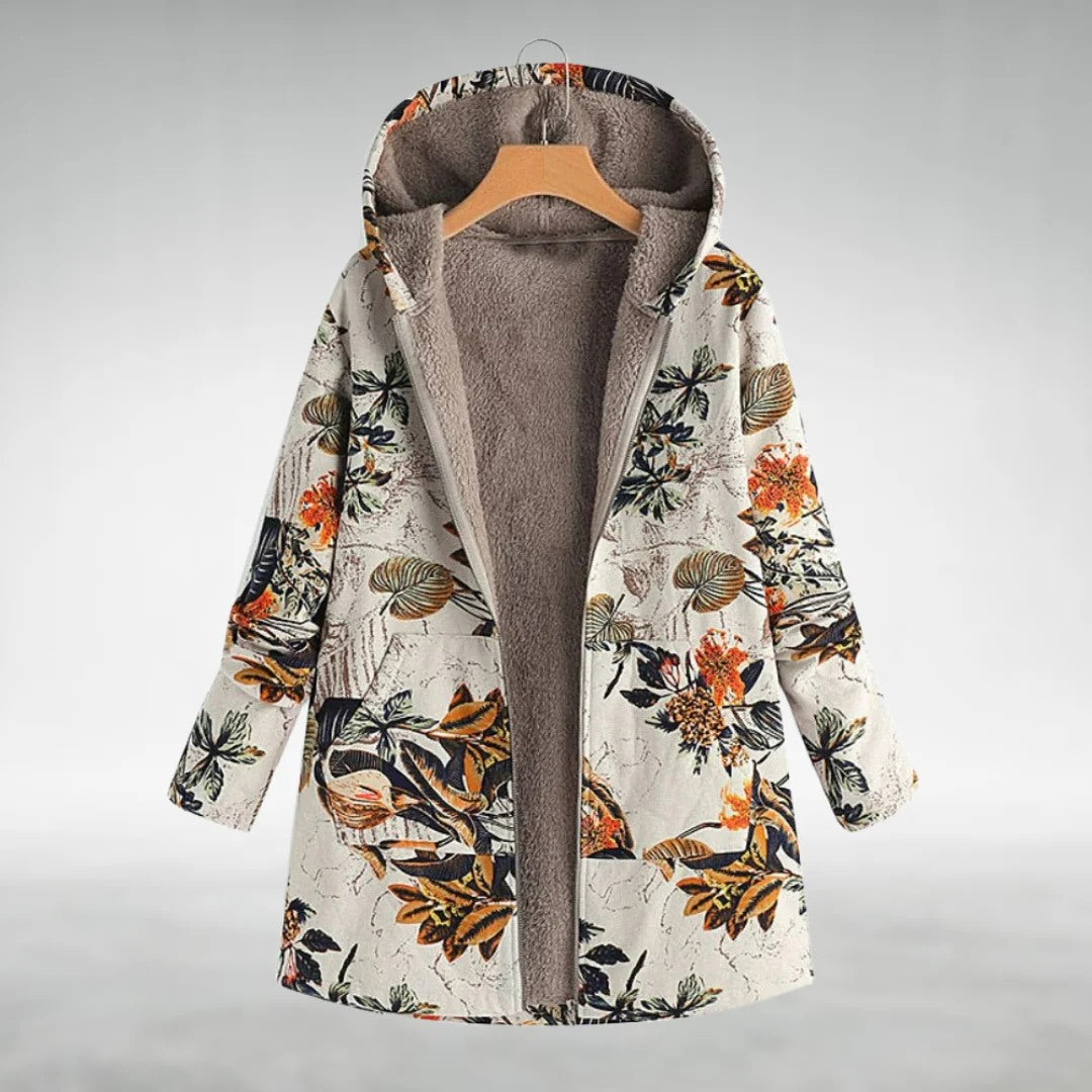 Kaysa - Stylish Floral Fleece Jacket