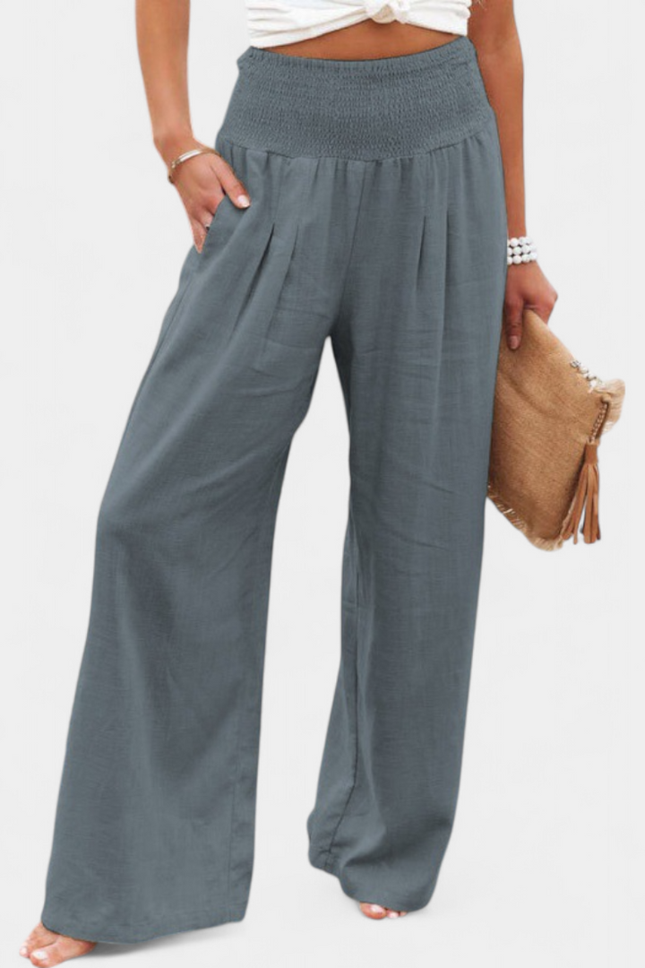 Alexia - Flowing Cotton-Linen Pants