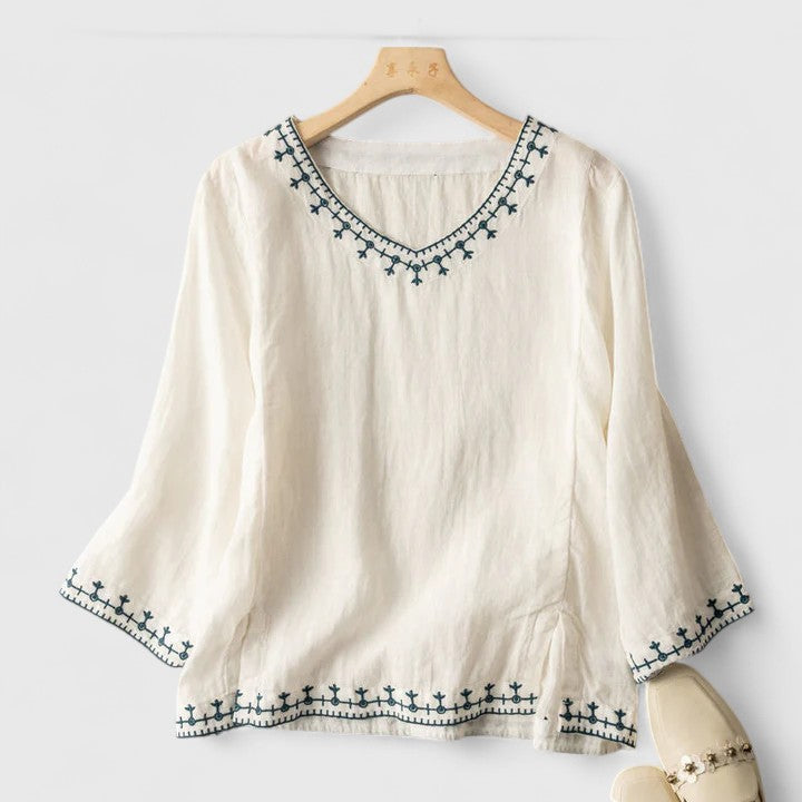 Victoria | Elegant V-Neck Blouse