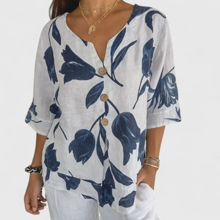 Victoria | Elegant Floral Print Blouse