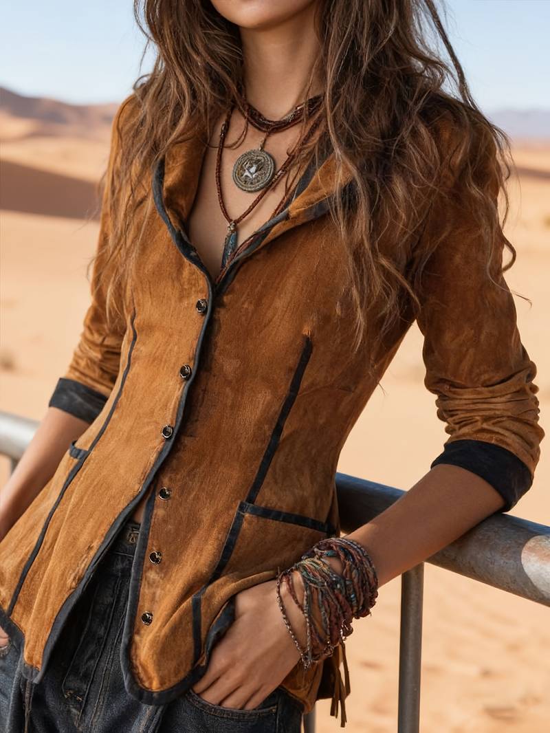 Claire- Vintage Hooded Jacket With Long Sleeve