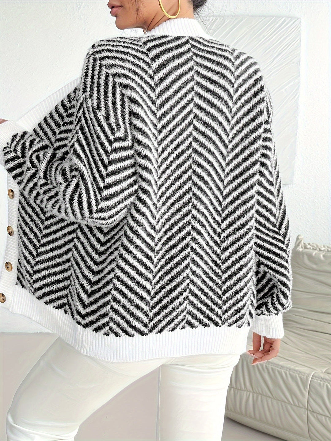Claire™ | Monochrome Chic Cardigan