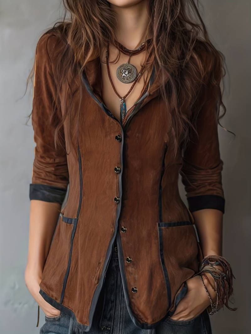 Claire- Vintage Hooded Jacket With Long Sleeve