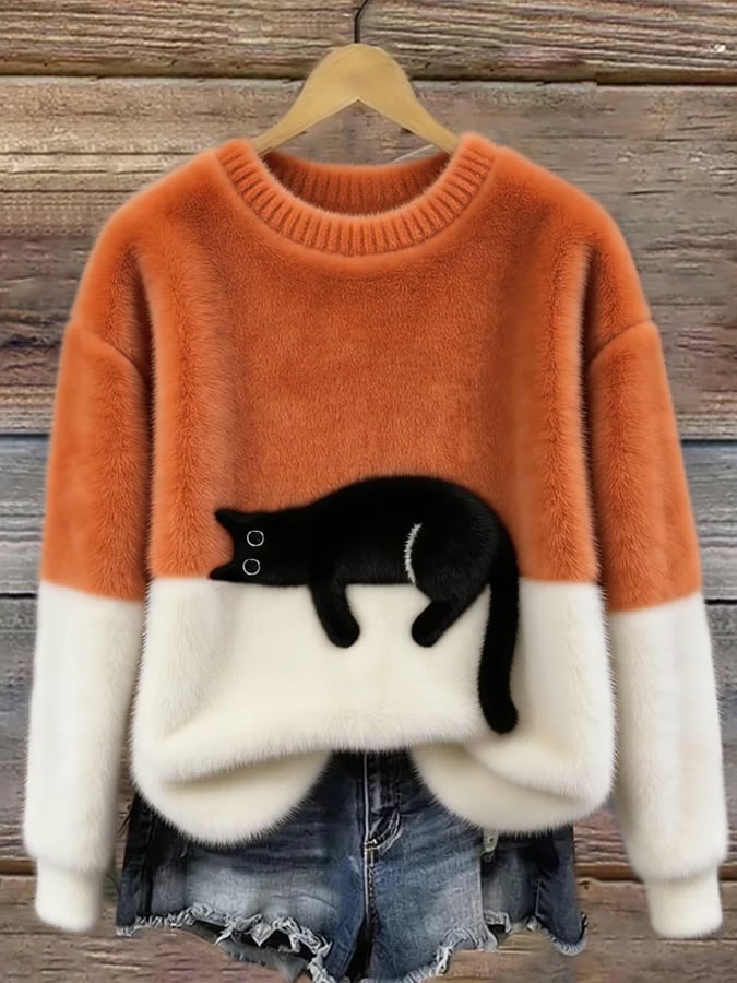 Camille | Cozy Cat Knit Sweater
