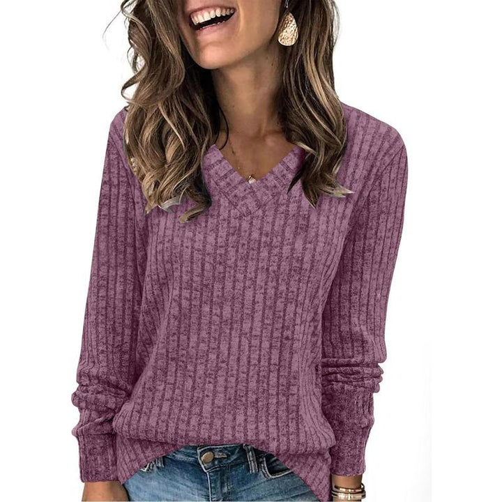 SARA - Women V Neck Oversized Lightweight Knit Sweater